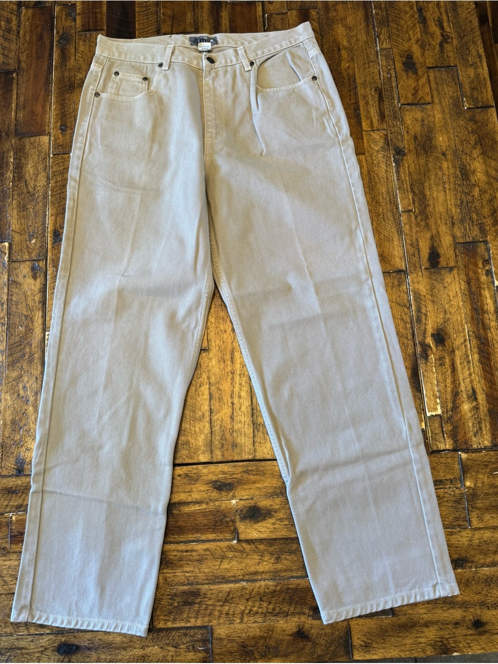 Men's Straight Fit Jeans in Light Khaki